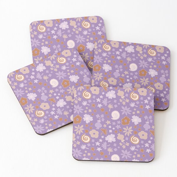 Item preview, Boho Purple Lilac Beige Brown Flower Pattern Girls Room designed and sold by blomastudios.