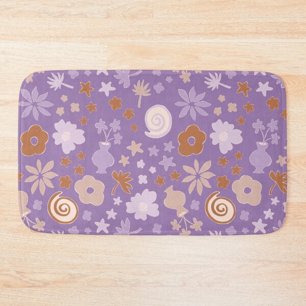 Item preview, Boho Purple Lilac Beige Brown Flower Pattern Girls Room designed and sold by blomastudios.