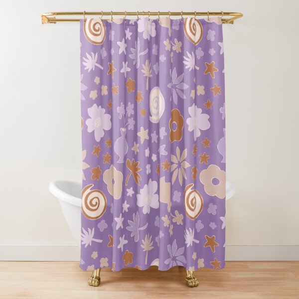 Teal and Purple Floral Shower Curtains, Boho Décor Shower Curtains, Mod Home Décor, Boho Chic, 2024 Chic shower curtains