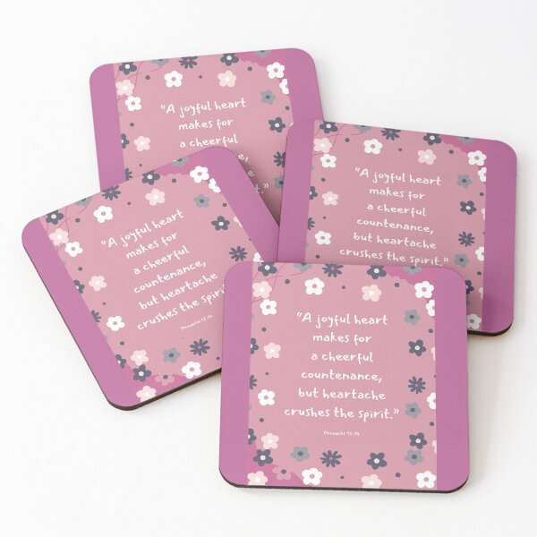 Item preview, Happiness quote from Proverb 15:13 designed and sold by Byreign.