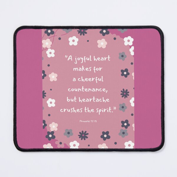 Item preview, Happiness quote from Proverb 15:13 designed and sold by Byreign.