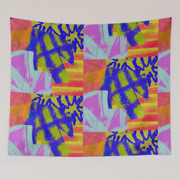 Item preview, colourful geometry collages pattern designed and sold by ichirochen.