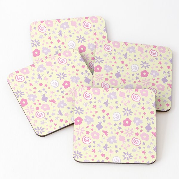 Item preview, Pastel Pink and Pastel Yellow Lilac Purple Boho Flower Pattern Girls Room designed and sold by blomastudios.