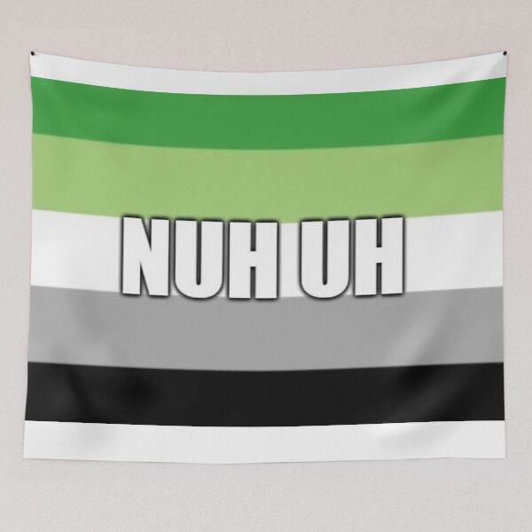 Item preview, nuh uh aromantic flag designed and sold by rj1776.