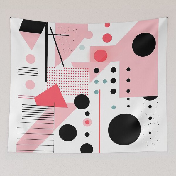 Item preview, Clean Elegance: Minimalist Memphis Style in Black, White, and Pink designed and sold by PaintbrushPlace.