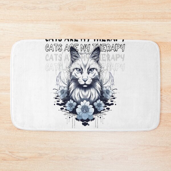 Item preview, Cats are my therapy - Maine Coon floral art designed and sold by alaa-mously.