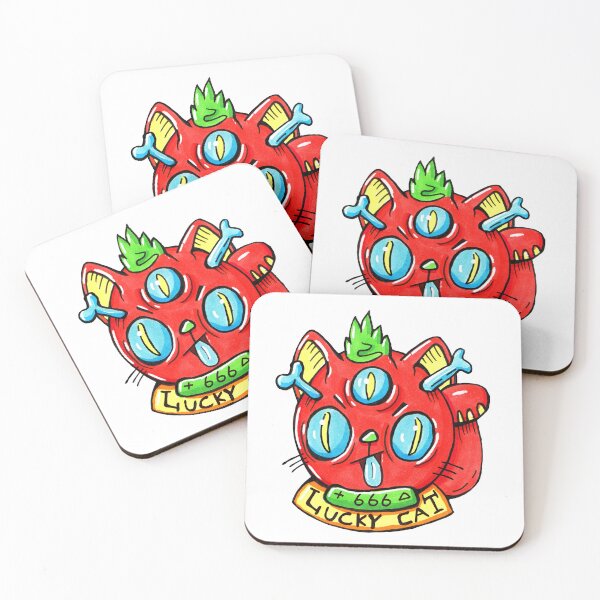 Item preview, Lucky Devil Punk Cat ( Maneki Neko  ) designed and sold by KOALACID.