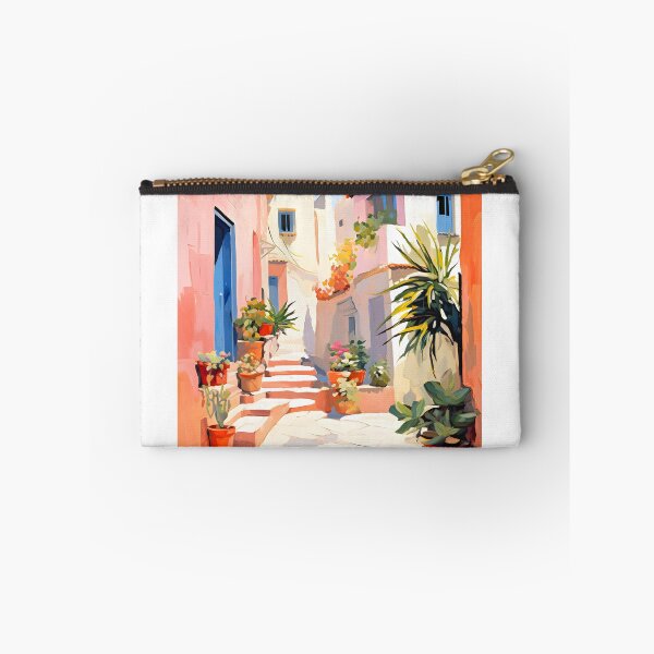 Item preview, Small town street scene, colorful oil painting designed and sold by BrotherQY.