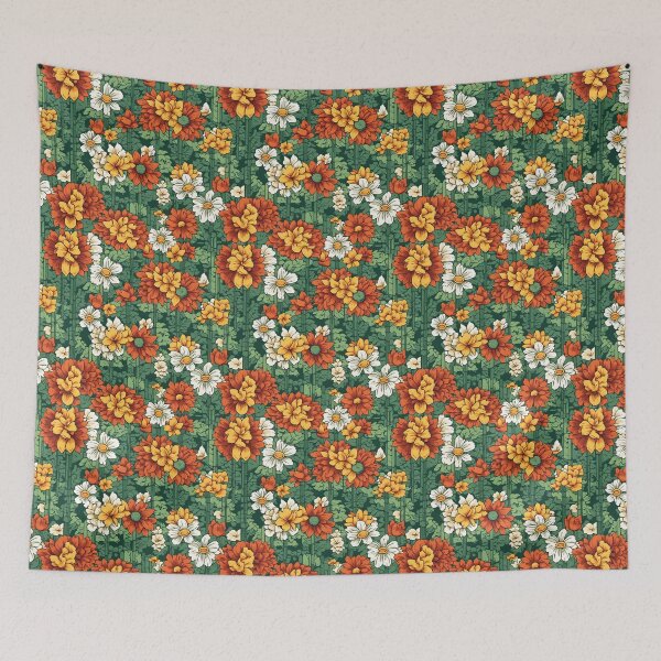 Aperçu de l'œuvre motifs textiles et papiers peints. une œuvre d’illustration numérique imprimable. motifs imprimés floraux. créée et vendue par APHIDAT-TA.