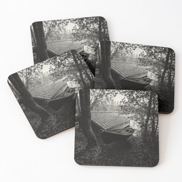 Item preview, The boat house and a rowing boat bw designed and sold by Jouko Lehto Photography.