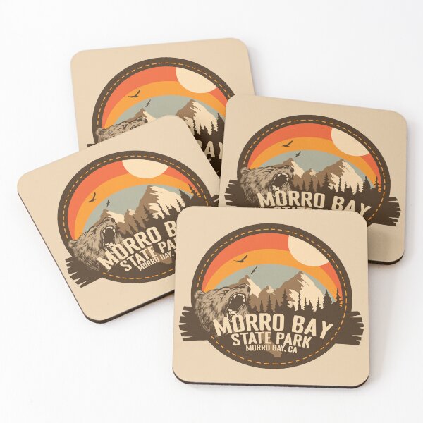 Item preview, Morro Bay State Park California - CA Retro Souvenir Badge designed and sold by mountainfad.
