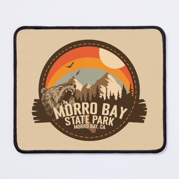 Item preview, Morro Bay State Park California - CA Retro Souvenir Badge designed and sold by mountainfad.