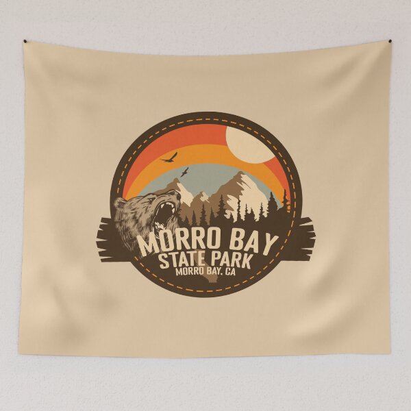 Item preview, Morro Bay State Park California - CA Retro Souvenir Badge designed and sold by mountainfad.