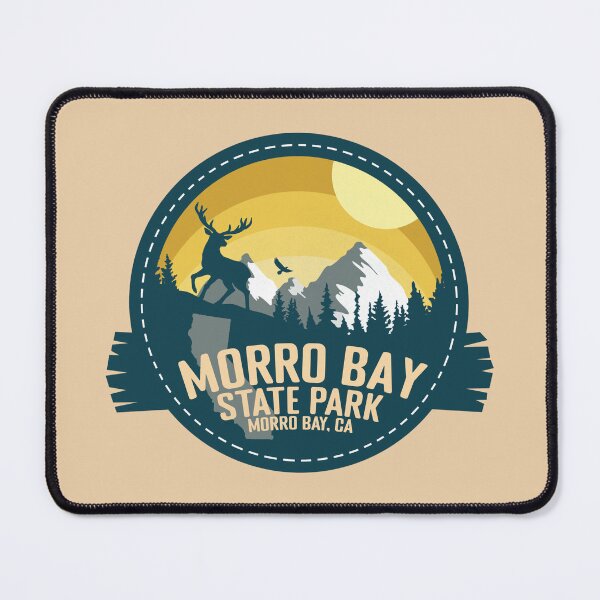 Item preview, Morro Bay State Park California - CA Retro Souvenir Badge designed and sold by mountainfad.