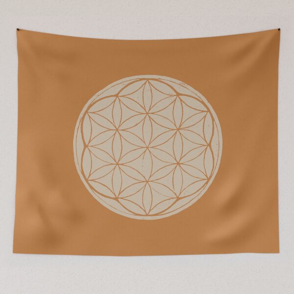 Artikelvorschau, Flower of Life Linocut - Dove + Rust entworfen und verkauft von Irene Estelle.