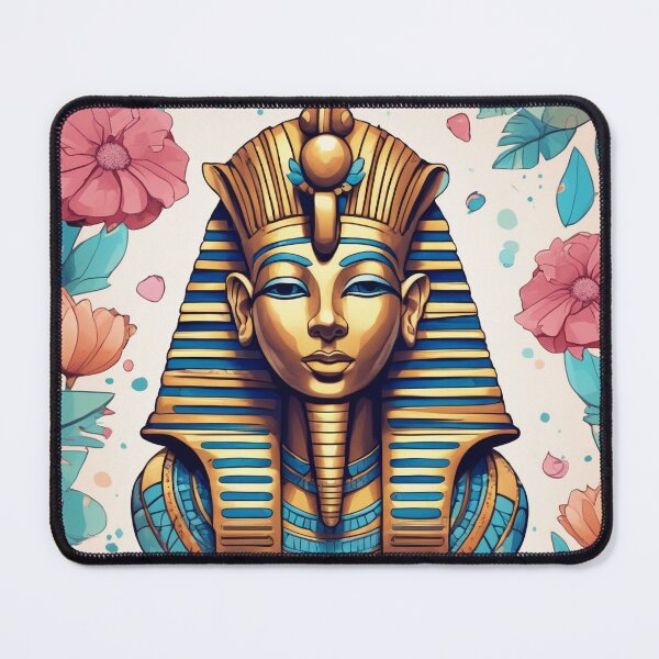 Item preview, an egyptian pharaoh mask surrounded by flowers designed and sold by Enga6.