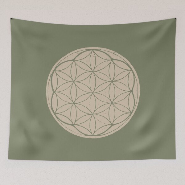Artikelvorschau, Flower of Life Linocut - Dove + Sage entworfen und verkauft von Irene Estelle.