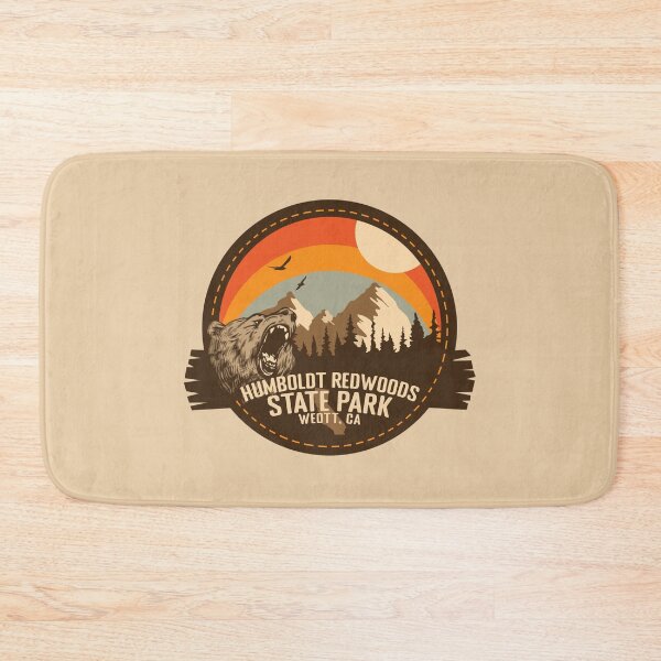 Item preview, Humboldt Redwoods State Park California - CA Retro Souvenir Badge designed and sold by mountainfad.