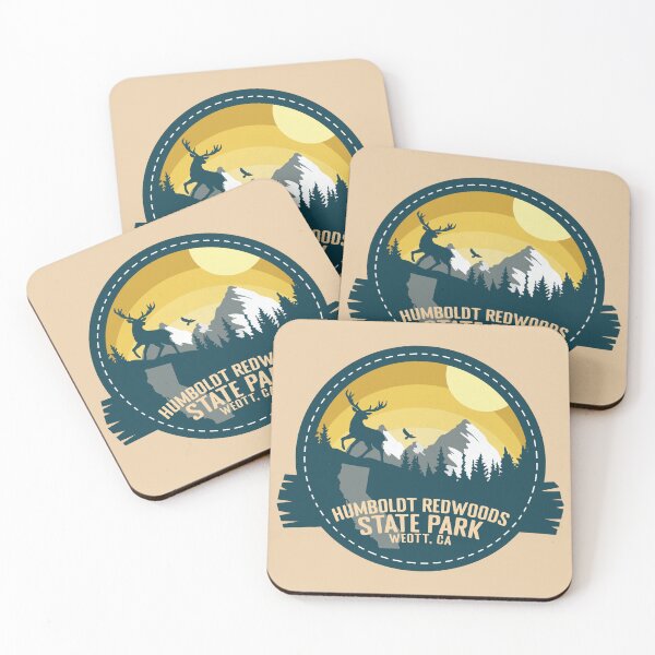 Item preview, Humboldt Redwoods State Park California - CA Retro Souvenir Badge designed and sold by mountainfad.