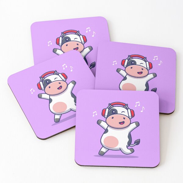 Item preview, Cute Cow Listening to Music with Headphones Cartoon designed and sold by hjian8219.