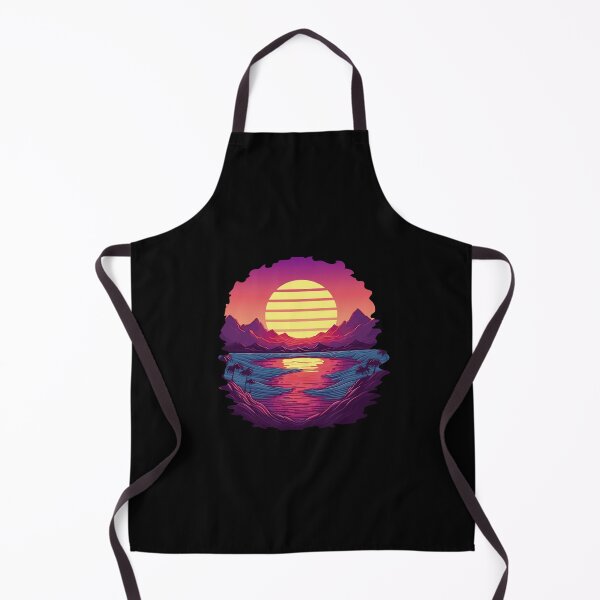 Item preview, Mountains palm trees reto sunset designed and sold by DerSenat.