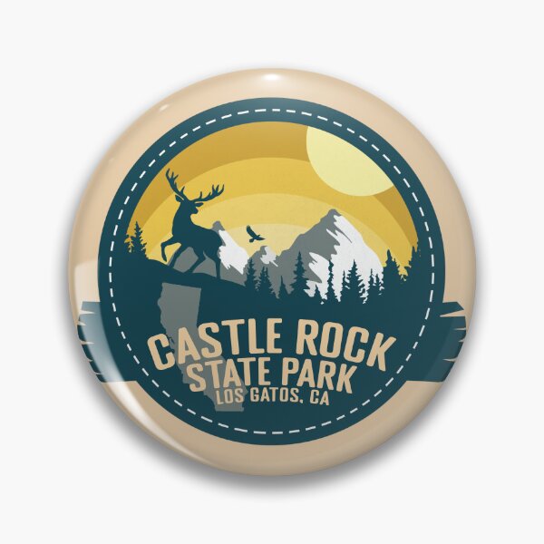 Item preview, Castle Rock State Park California - CA Retro Souvenir Badge designed and sold by mountainfad.