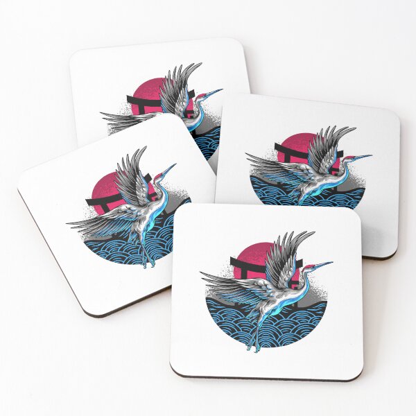 Item preview, colorful crane torri, watercolor crane torri, crane torri wave designed and sold by GreyStanzione1.