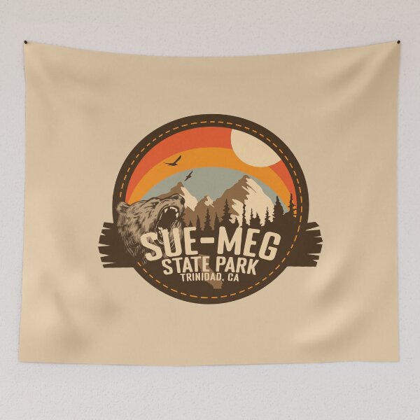 Item preview, Sue-meg State Park California - CA Retro Souvenir Badge designed and sold by mountainfad.
