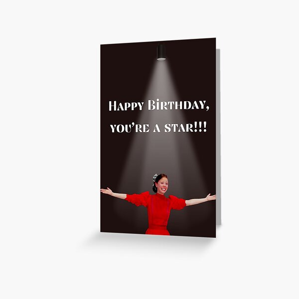 Vista previa del artículo con la obra «Feliz cumpleaños eres una estrella perla», diseñado y vendido por shopcosmiclatte.