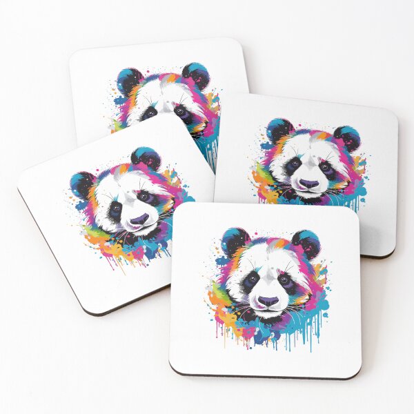 Item preview, panda head closeup, colorful panda head, panda head designed and sold by GreyStanzione1.