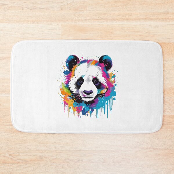 Item preview, panda head closeup, colorful panda head, panda head designed and sold by GreyStanzione1.