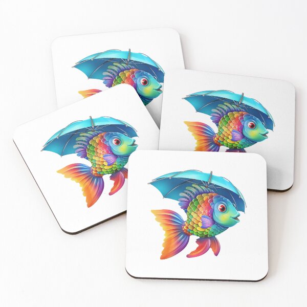 Artikelvorschau, Bunter Regenschirmfisch, Regenbogen-Regenschirmfisch, Aquarell-Regenschirmfisch entworfen und verkauft von GreyStanzione1.