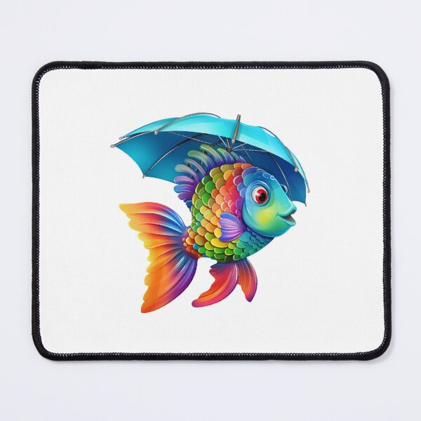 Item preview, colorful umbrella fish, rainbow umbrella fish, watercolor umbrella fish designed and sold by GreyStanzione1.