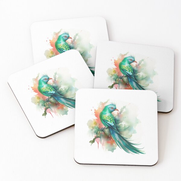 Item preview, colorful resplendent quetzal, watercolor resplendent quetzal, resplendent quetzal designed and sold by GreyStanzione1.