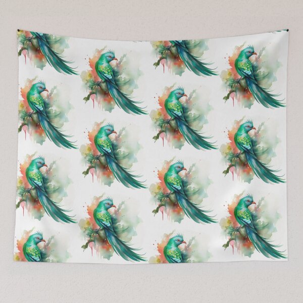 Item preview, colorful resplendent quetzal, watercolor resplendent quetzal, resplendent quetzal designed and sold by GreyStanzione1.