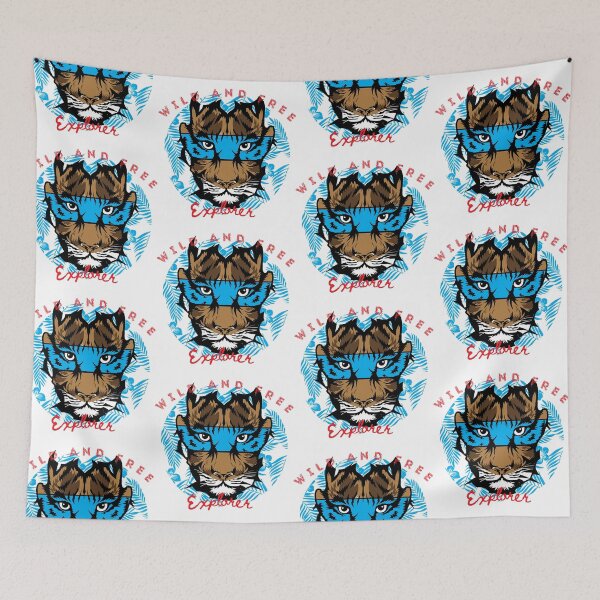 Item preview, wild and free tiger head, watercolor tiger head, colorful tiger head designed and sold by GreyStanzione1.