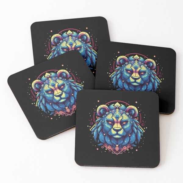 Item preview, watercolor lion head, colorful lion head, lion head decoration designed and sold by GreyStanzione1.