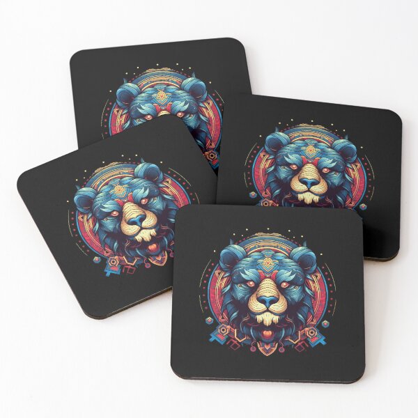 Item preview, watercolor blear head, colorful bear head, bear head decoration designed and sold by GreyStanzione1.