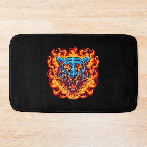 Item preview, angry lion head fire, colorful lion head, lion head fire designed and sold by GreyStanzione1.