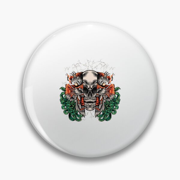 Item preview, tiger skull, colorful tiger skull, scary tiger skull designed and sold by GreyStanzione1.