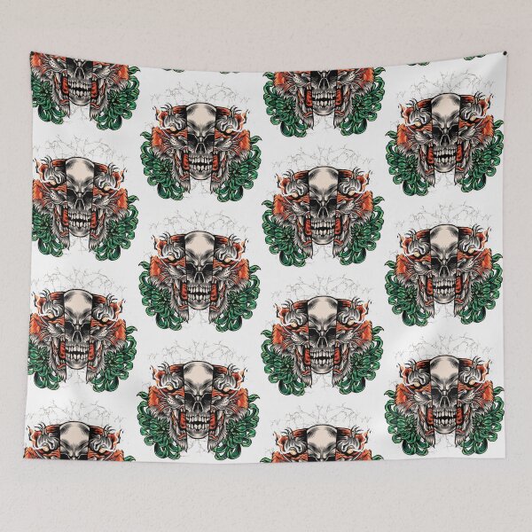 Item preview, tiger skull, colorful tiger skull, scary tiger skull designed and sold by GreyStanzione1.