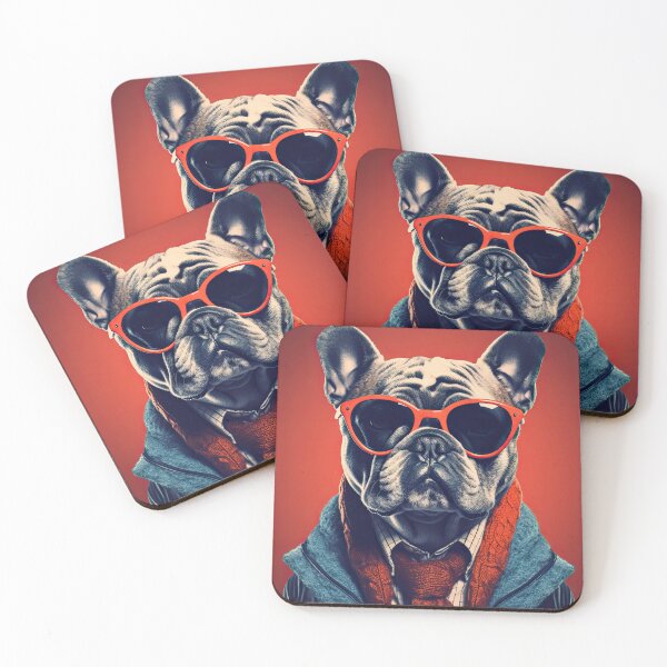 Item preview, Dapper Dog: Red Glasses and Blue Coat designed and sold by krishutd.