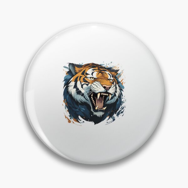 Artikelvorschau, Bunter Tigerkopf, brüllender Tigerkopf, offener Tigermund entworfen und verkauft von GreyStanzione1.