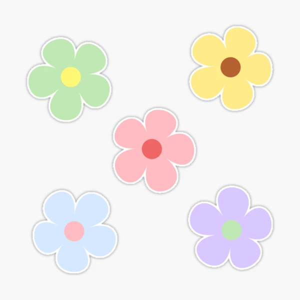 Little Colorful Flowers Stickers Sticker for Sale by DimHel2