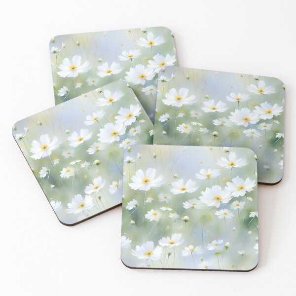 Item preview, white cosmea  flowers, watercolor 2 designed and sold by Mike Kiev art.