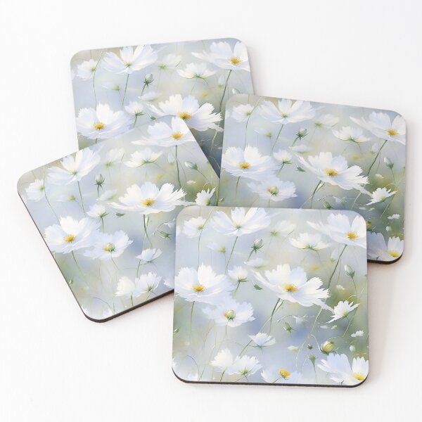 Item preview, white cosmea  flowers, watercolor 3 designed and sold by Mike Kiev art.