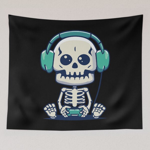 Item preview, Skeleton Playing Videogames designed and sold by ElCrocodel.