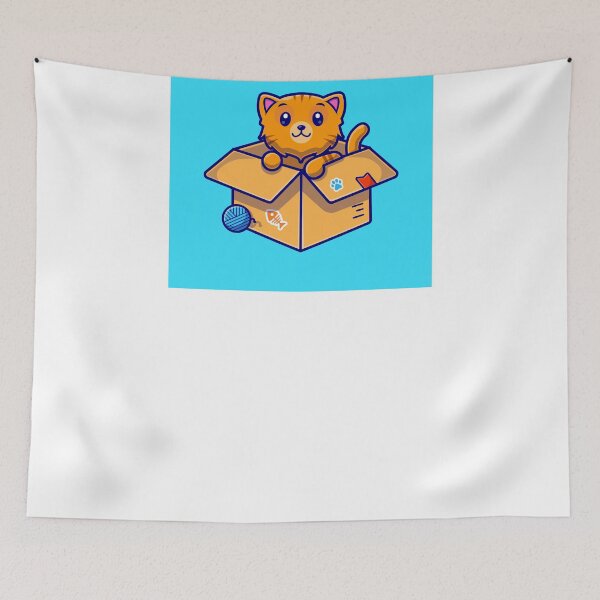 Item preview,  Cute Cat in Box Cartoon Vector Icon designed and sold by hjian8219.