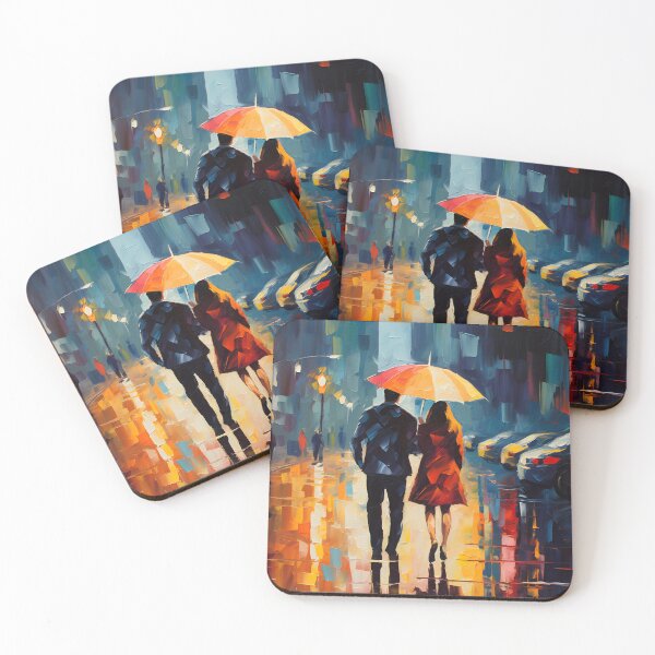 Item preview, Couple in the rain designed and sold by OopsBubble.