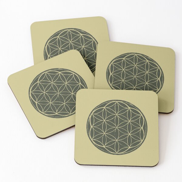Artikelvorschau, Flower of Life Linocut - Pine + Gold entworfen und verkauft von Irene Estelle.